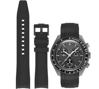 Niziruoup Correa de Reloj 22mm Caucho, Upgraded Goma Silicona, Curva sin huecos, Correa de Repuesto para Blancpain x Swatch Rolex SEIKO, Correas de Reloj para hombres y mujeres, Hebillas negras