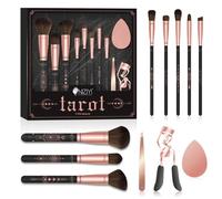 NIZIYI - Set di 11 pennelli da trucco professionali di alta qualità, per fondotinta sintetico, correttori, ombretto, blush, sopracciglia, spugna, piegaciglia, kit regalo.