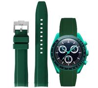 Nizonlaie Correa de reloj para Moonswatch, 20 mm de liberación rápida, extremo curvado, estilo de tejido, goma de silicona de alta calidad, compatible con Omega XSwatch Moonswatch mujeres hombres