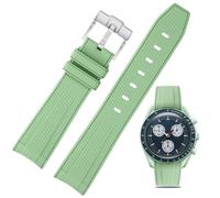 Nizonlaie Correa de reloj para reloj Moonswatch, 20 mm, extremo curvado, estilo de tejido, caucho de silicona premium, correa de repuesto de goma de silicona, compatible con Omega XSwatch Moonswatch