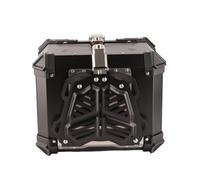 NIZUUONE Caja de Motocicleta Top Cajero de de Moto 45L Caja Superior de Aluminio Negro Universal con Forro de Cuero de Diamante y Portador de Liberación Rápida para
