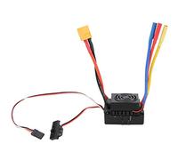 NIZUUONE Controlador de Velocidad Eléctrica 60A ESC Impermeable para el Agua para el Modelo Automático SCX10 1/10 RC, Respuesta de Gas Mejorada, Carreras para Todas Las Circunstancias, Negro (XT60)
