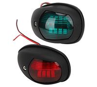 NIZUUONE Luces de Navegación para Yates, Lámpara de Señal Impermeable de 10-30 V, Verde para Estribor, Roja para Babor, Fácilmente Notada en Otros Barcos, Adecuada para Yates de (Black)