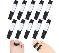 NJCXOLA 10 Piezas Férulas de Dedos,Gatillo Elástico Ajustable para envolturas de férulas de Dedos, Dislocados y Corrector de Dedos en Martillo, Vendaje Reutilizable para Dedos Atascados