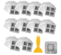 NJCXOLA 100 Pcs Desechable Rejilla Desague Ducha Floor Drain Sticker y 2 Rascadores, Atrapapelos Ducha de la Ducha para Evitar que los Desagües Obstruidos, para Baño,Cocina, Fregadero, Bañera