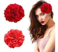 NJCXOLA 2 pcs Flor Broche Clips de Pelo de Flor Horquillas Tocado Pinza para Cabello Accesorios para Bailarina de Flamenco Novia Mujer Niña para Fiestas Sevillana Boda