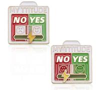 NJCXOLA 2 Pcs Mi Pin De BateríA Social, Mi Actitud Pines Divertidos Para El Estado De áNimo Social, Pines Ajustables Con 2 Actitud, Broches Y Alfileres Elegantes Para Mujer