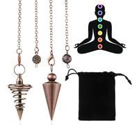 NJCXOLA 2 péndulo de cobre, péndulo de metal esotérico, vara de radiestesia en set para adivinación, accesorios de tarot, regalos de equilibrio Reiki para amantes del tarot
