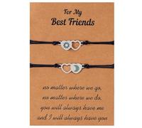 NJCXOLA 2 Piezas Pulsera del Amor, Pulsera Estrella y Luna, Pulsera de la Amistad, Ajustable, Apta para Pareja, Novias, Madre e Hija, Amigas, Regalos San Valentín