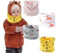 NJCXOLA 4 Piezas Bufanda de los Niños Bebé Algodón Braga CuelloBufanda de algodón de Invierno Calentador de Cuello Pañuelos Multipropósito bebés Bufanda para Niños Niñas 0-6 Años