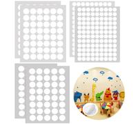 NJCXOLA 400 Pcs Gancho y Bucle Puntos Autoadhesivo 20/15/10mm, Adhesivos Doble cara Cintas Adhesivas Fuertes, Blanco Pegatinas Bricolaje Almohadillas Redondas con Puntos para Manualidades