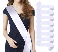 NJCXOLA - Bufandas blancas vírgenes de satén para decoración de bodas y fiestas (8 unidades)