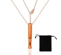 NJCXOLA Collar anti-estrés consciente, collar respirador de acero inoxidable, collar anti-tabaco para hombres y mujeres para Regalos de Meditación,Oro rosa