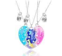 NJCXOLA Collares de La Amistad para 3, 3 piezas Mejores Amigas Collares de Amistad Iman Regalos de Joyería para Niñas