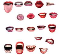 NJCXOLA Labios divertidos, 20 piezas de accesorios para fotos, labios divertidos, boca, accesorios para fotos, juego de fotos para fiestas, bodas, cumpleaños, carnaval