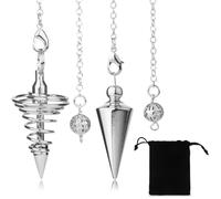 NJCXOLA - Péndulo de 2 piezas, péndulo de metal, juego de varillas de radiestesia místicas para adivinación, accesorios de tarot, regalo para equilibrar el aura para los amantes del tarot