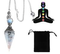 NJCXOLA Péndulo metálico, Adivinación Egipcia, Pendulo de Radiestesia con Testigo, Esotérico, Magnetizador, Zahorí, Clarividencia, Esoterismo