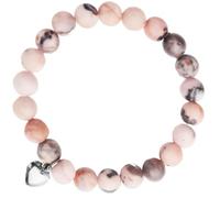 NJCXOLA Pulsera cuarzo rosa, pulsera con Colgante Corazón, cuarzo rosa piedra natural pulsera, Pulseras personalizados