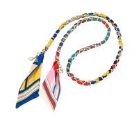 NJDQFA Cinturón De Pañuelo De Seda Para Mujer, Cinturón Fino Tejido Largo Estrecho, Cinturones Vintage Bohemio Para Vestidos Jeans Viajes Fiestas, Multi Colored, 142CM/55.9''
