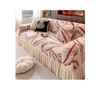 NJDQFA Funda Sofá con Falda Extendida,Cobertura Completa,Cubre Sofa Lavable A Máquina, Patrón De Hojas,Lazo Elástico,Alta Elasticidad,90-360Cm,1-5 Plazas,A,3Seat 190~230cm/75~90in