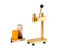 NJDQFA Máquina Selladora Manual De Latas,Prensa Manual para Tapas De Botellas,Altura Ajustable,Sin Electricidad para Bebidas Café Jugos Y Cervezas for Uso Doméstico Y Comercial,Oro