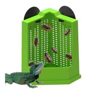 Njidher Cuenco para Reptiles - Cuenco Comida Cangrejos Ermitaños con Alimentador Gecko | Alimentador Antifugas para Esquina Terrario | para Lagarto Serpiente Tortigue Bernard Propietarios