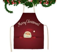 Njidher Delantales Para Hornear De Navidad,Delantal De Papá Noel Para Hombres | Delantal decorado con Navidad,25,5 x 20,8 en suministros de cocina para adultos, delantal de vacaciones navideñas,