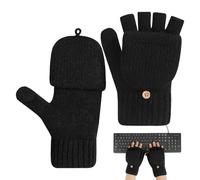 Njidher Guantes sin dedos | Manoplas de calor térmico - Guantes convertibles y guantes sin dedos - Para Ciclismo Perros Paseo Senderismo Deportes Bicicleta Escalada Nieve Montañismo