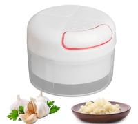 Njidher - Picadora de ajo, mini picadora manual multifunción para verduras, nueces y especias, cuenco de molienda ahorrador de tiempo para cebollas, jengibre, pimientos y nueces