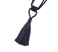 NJIEzhao 1PC Curain Tiebacks with Tassel Curtain Clips Rope Tie Backs Holdbacks Home Accessories Decorative Abrazaderas para Cortinas de Cuerda(Dark Blue)