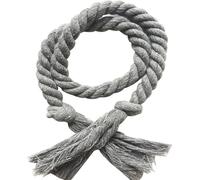 NJIEzhao 2Pcs Handmade Tassel Curtain Tieback Multicolor Buckles Household Decorative Accessories Hand Cotton Linen Rope Abrazaderas para Cortinas de Cuerda(Gray)
