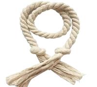 NJIEzhao 2Pcs Handmade Tassel Curtain Tieback Multicolor Buckles Household Decorative Accessories Hand Cotton Linen Rope Abrazaderas para Cortinas de Cuerda(Beige)