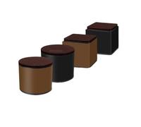 NJIEzhao 4 Almohadillas for Patas de Muebles de 52 x 60 mm, cuadradas o Redondas, for mesas de Centro, Bases for sofás, armarios y Camas. Pies Elevador de Muebles(White - Round)