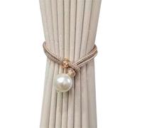NJIEzhao Adjustable Pearl Curtain Tieback Accessories Creative Household Buckle Tie Rope Abrazaderas para Cortinas de Cuerda(Champagne)