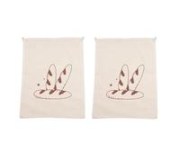 NJIEzhao Bolsas de Lino para Guardar Pan Bolsa Grande de Lino for Pan, ecológica, Reutilizable, con cordón, Lavable, Mantenimiento Fresco, Almacenamiento Palo francés, 2 uds(Style A)