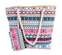 NJIEzhao Bolso de playa a rayas Bolso de lona for mujer, conjunto 2 piezas, bolso compras hombro gran capacidad a rayas coloridas(Color5)