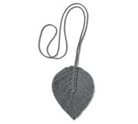 NJIEzhao Curtain Straps Tie Leaf Backs Hand-Woven Cotton Tassel Decorative Accessories for Living Room Abrazaderas para Cortinas de Cuerda(Black Grey rope116cm)