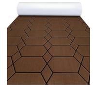 NJIEzhao El patrón Hexagonal Cubre la Alfombra empalmada, Espuma EVA autoadhesiva, lámina for Cubierta de Barco, Almohadilla for Suelo Cubierta de Barco en Espuma EVA(Dark Brown Black Big)