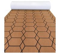 NJIEzhao El patrón Hexagonal Cubre la Alfombra empalmada, Espuma EVA autoadhesiva, lámina for Cubierta de Barco, Almohadilla for Suelo Cubierta de Barco en Espuma EVA(Brown Black Small)