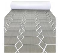 NJIEzhao El patrón Hexagonal Cubre la Alfombra empalmada, Espuma EVA autoadhesiva, lámina for Cubierta de Barco, Almohadilla for Suelo Cubierta de Barco en Espuma EVA(Gray White Small)