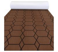 NJIEzhao El patrón Hexagonal Cubre la Alfombra empalmada, Espuma EVA autoadhesiva, lámina for Cubierta de Barco, Almohadilla for Suelo Cubierta de Barco en Espuma EVA(Dark Brown Black SMA)