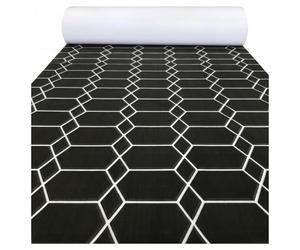 NJIEzhao El patrón Hexagonal Cubre la Alfombra empalmada, Espuma EVA autoadhesiva, lámina for Cubierta de Barco, Almohadilla for Suelo Cubierta de Barco en Espuma EVA(Black White Small)