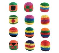 NJIEzhao Footbag Tejido a Mano 1/3/6/9/12pc Outdoor Soft Handmade Footbag Sacks Juggling Balls Durable for Group Playing Activities(6pc Random)
