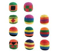 NJIEzhao Footbag Tejido a Mano 3/6PCS Juggling Balls Yarn Hand-Made Knitted Footbag Funny Crochet Colorful Small Kick Sack(3PCS Random)