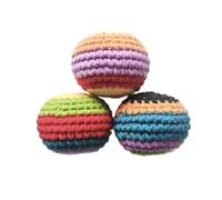 NJIEzhao Footbag Tejido a Mano 6 Pcs Handmade Crochet Kick Balls Soft Knitted Footbag Portable Juggling for Indoor & Outdoor Play Toys(3 pcs)