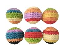 NJIEzhao Footbag Tejido a Mano 6 Pcs Handmade Crochet Kick Balls Soft Knitted Footbag Portable Juggling for Indoor & Outdoor Play Toys(6 pcs)