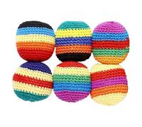 NJIEzhao Footbag Tejido a Mano 6pcs Soft Handmade Footbag Sacks Juggling Balls For Durable Sports Toy For Playground Activities(6pcs Random Color B)