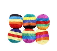 NJIEzhao Footbag Tejido a Mano Colorful Handmade Knitted Footbag Set Crochet Woven Kick Ball with Soft Wool Sandbags for Outdoor and Indoor(6pcs)
