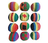 NJIEzhao Footbag Tejido a Mano Crochet Juggle Balls for Soft Handwoven Knitted Sacks for Skill Building Outdoor Play(6pc Random)