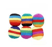 NJIEzhao Footbag Tejido a Mano Hand-Made Knitted Footbag Sack Juggling Balls for Outdoor Sports Ball Toy Parent Child Interactive Education(Random 6PCS)